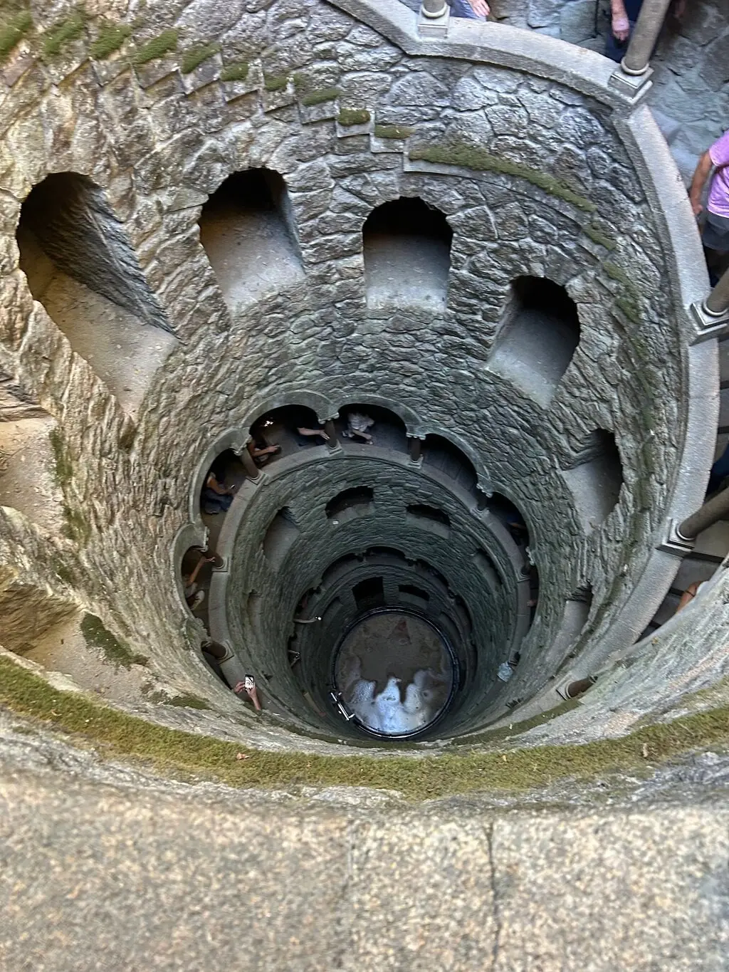Looking down the spiral Initiation Well at Quinta da Regaleira